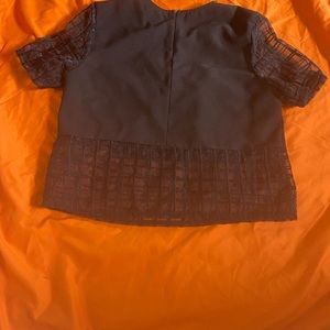 Black crop top blouse